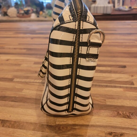 Kate Spade ♠️ Wellesley Stripe Alessa Striped Patent Leather Satchel/Crossbody - Picture 5 of 17